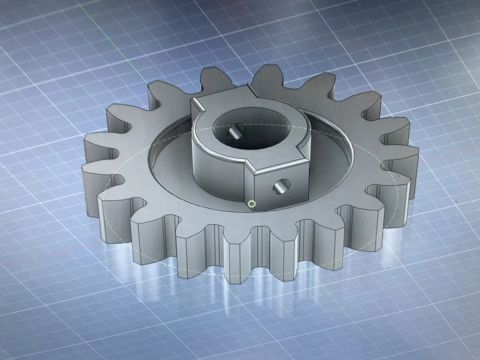CAD-Modell eines Bauteils mit Nabe